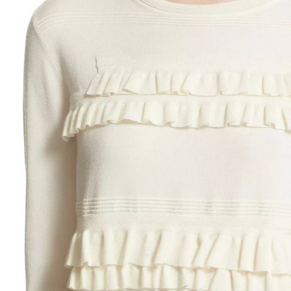 DVF Ruffle Benni Merin Wool Blend Sweater Pullover - Picture 3 of 5